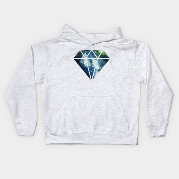 blue diamond galaxy Kids Hoodie by artofiwan